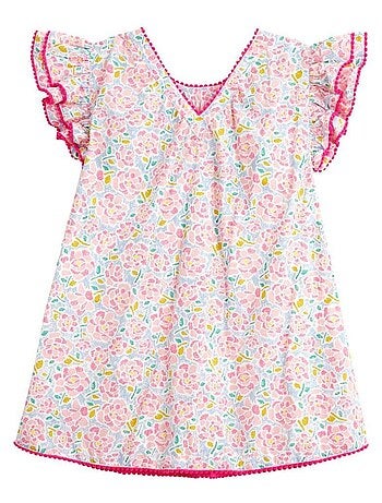 Robe Cérémonie Fleurie Été Manches Papillons BUTTERFLY - La Faute à Voltaire