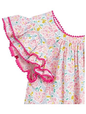 Robe Cérémonie Fleurie Été Manches Papillons BUTTERFLY - La Faute à Voltaire