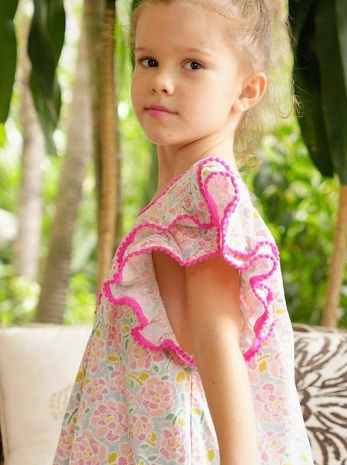 Robe Cérémonie Fleurie  Été   Manches Papillons  BUTTERFLY - La Faute à Voltaire - Kiabi