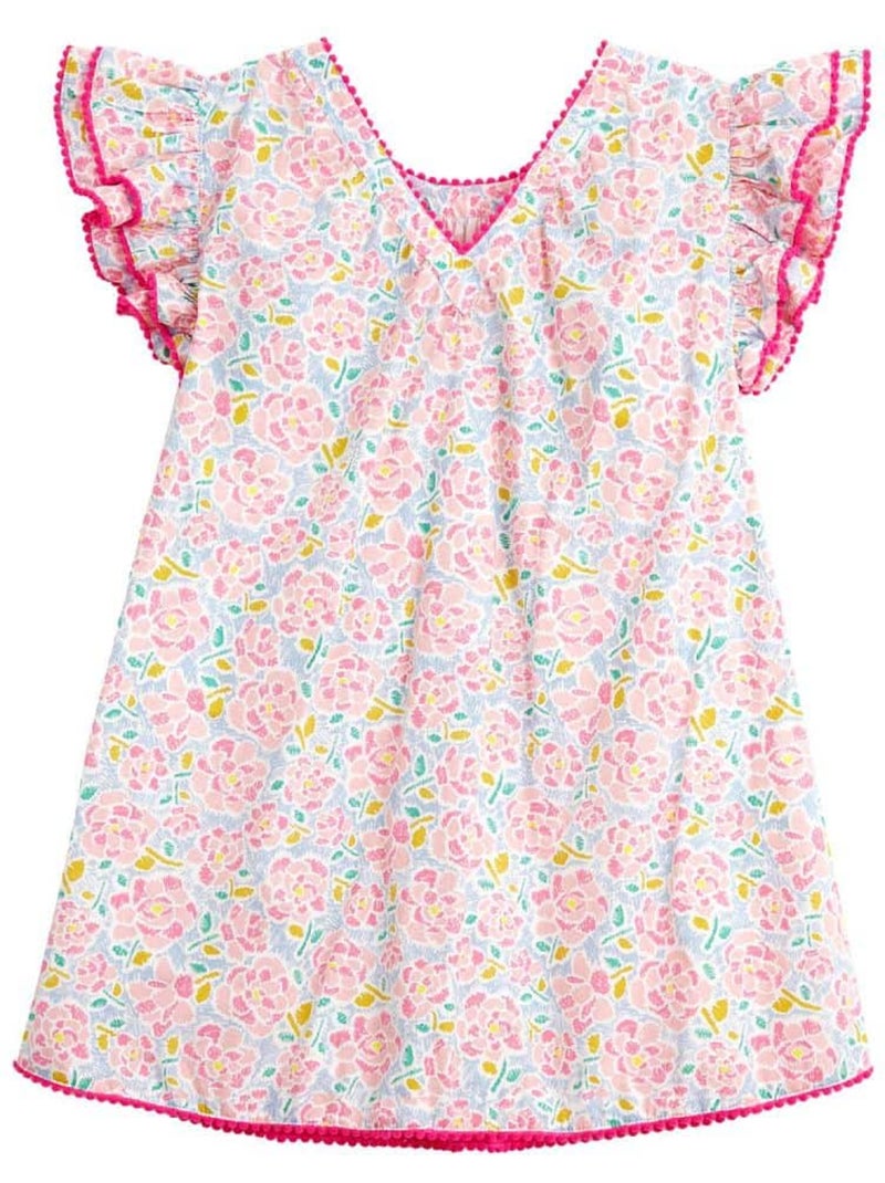 Robe Cérémonie Fleurie  Été   Manches Papillons  BUTTERFLY - La Faute à Voltaire Rose clair - Kiabi