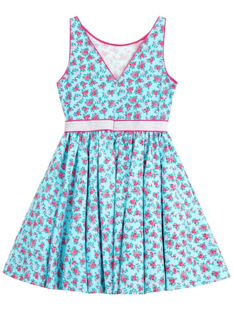Robe Cérémonie Fleurie      HEPBURN - La Faute à Voltaire Bleu turquoise - Kiabi