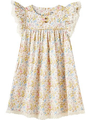 Robe Cérémonie Fleurie Liberty APPOLINE - La Faute à Voltaire