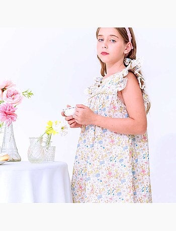 Robe Cérémonie Fleurie Liberty APPOLINE - La Faute à Voltaire