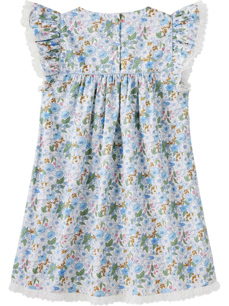 Robe Cérémonie  Fleurie Liberty    APPOLINE - La Faute à Voltaire Bleu - Kiabi