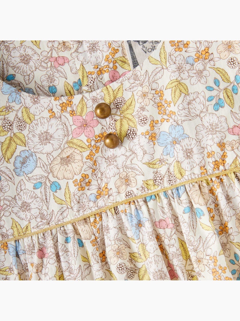 Robe Cérémonie  Fleurie Liberty   APPOLINE - La Faute à Voltaire Jaune clair - Kiabi