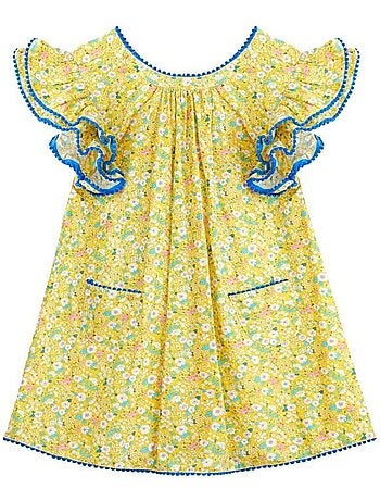 Robe Cérémonie Fleurie Manches Papillons BUTTERFLY - La Faute à Voltaire