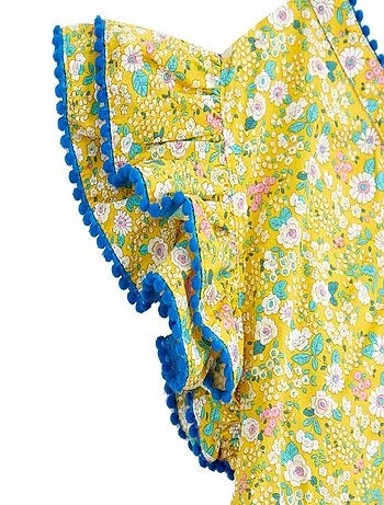 Robe Cérémonie Fleurie Manches Papillons BUTTERFLY - La Faute à Voltaire