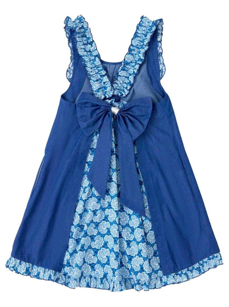 Robe Cérémonie Fleurie    Noeud Amovible  ANAIS - La Faute à Voltaire Bleu - Kiabi