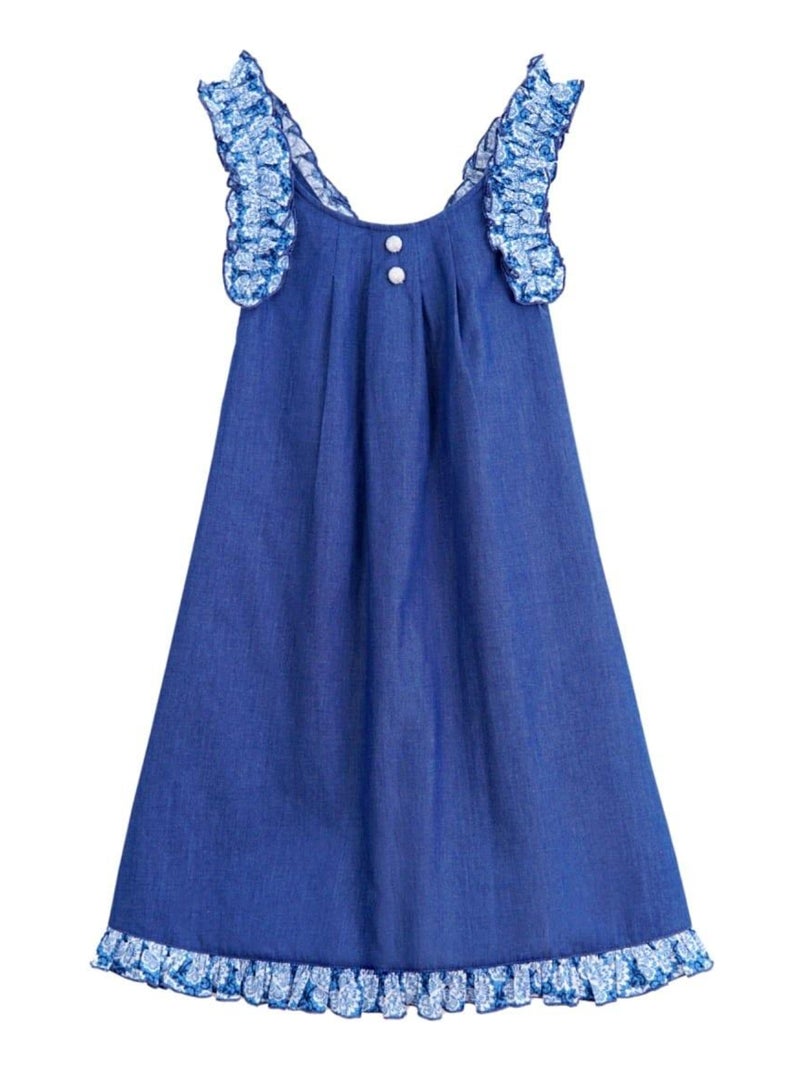Robe Cérémonie Fleurie    Noeud Amovible  ANAIS - La Faute à Voltaire Bleu - Kiabi