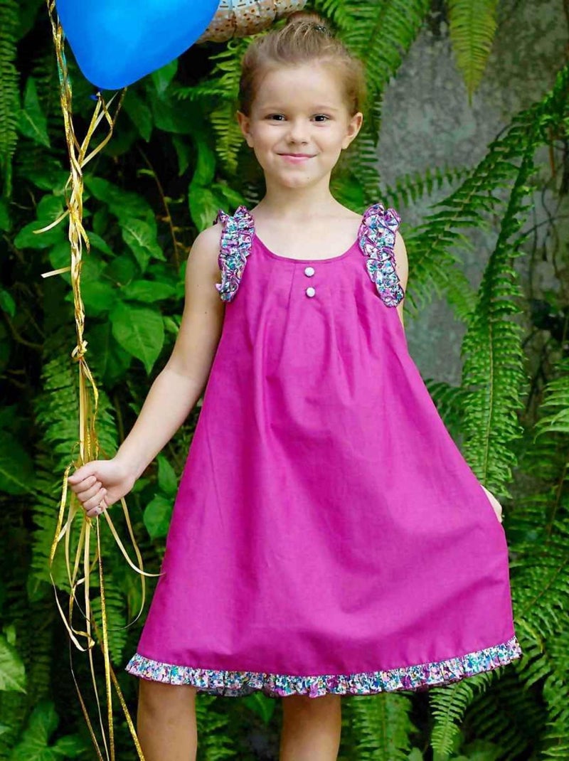 Robe Cérémonie Fleurie    Noeud Amovible  ANAIS - La Faute à Voltaire Violet - Kiabi