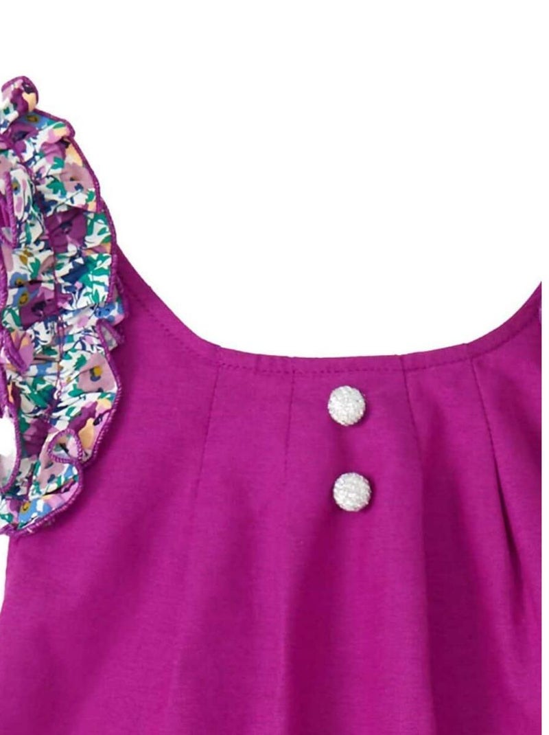 Robe Cérémonie Fleurie    Noeud Amovible  ANAIS - La Faute à Voltaire Violet - Kiabi