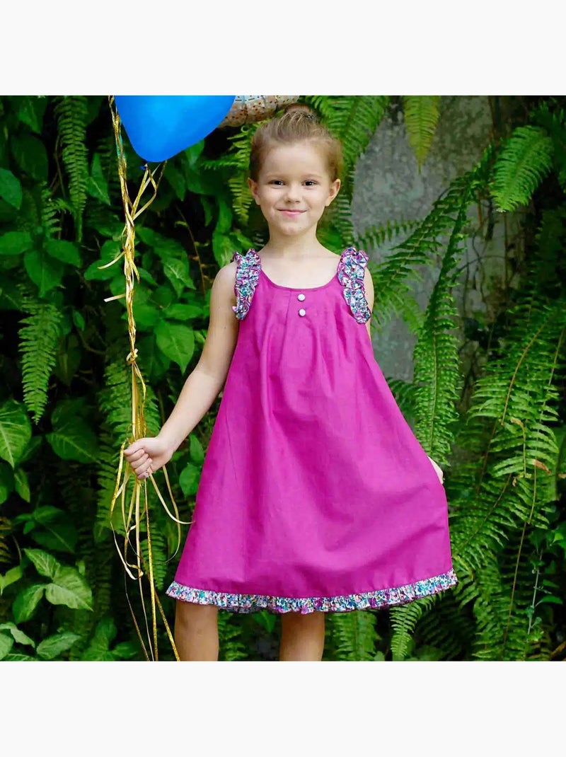 Robe Cérémonie Fleurie    Noeud Amovible  ANAIS - La Faute à Voltaire Violet - Kiabi