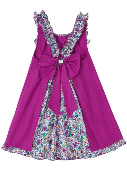 Robe cérémonie Fleurie Violette Fille  Noeud Amovible  ANAIS - La Faute à Voltaire - Kiabi