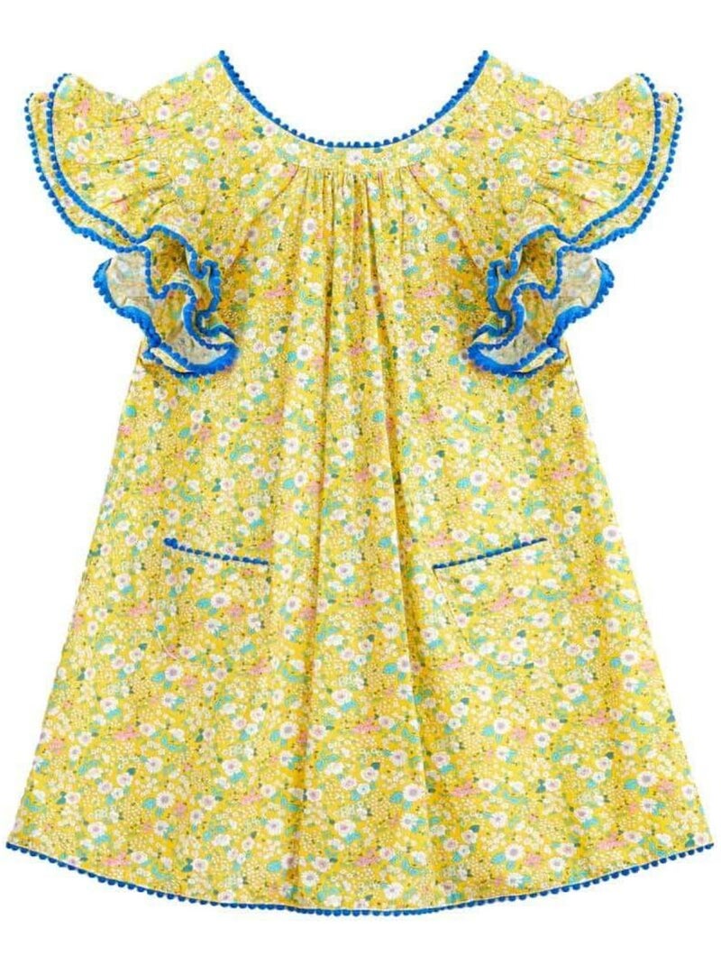 Robe Cérémonie Liberty   à Manches Papillons  BUTTERFLY - La Faute à Voltaire Jaune - Kiabi