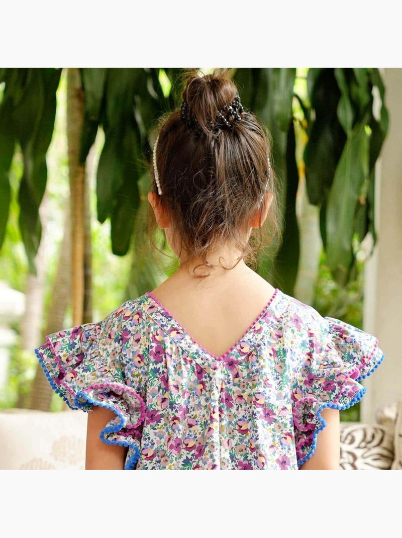 Robe Cérémonie Liberty   à Manches Papillons  BUTTERFLY - La Faute à Voltaire Violet - Kiabi