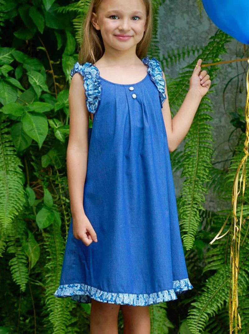 Robe Cérémonie Liberty   avec Noeud Amovible  ANAIS - La Faute à Voltaire Bleu - Kiabi