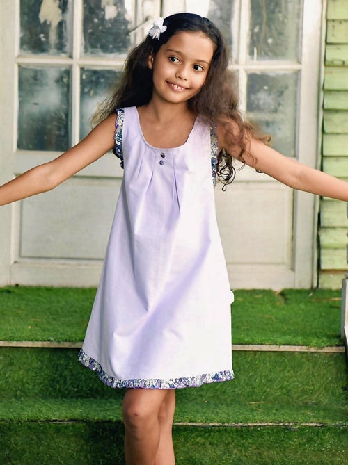 Robe Cérémonie Lilas Fleurie Bleu Fille   ANAIS - La Faute à Voltaire - Kiabi