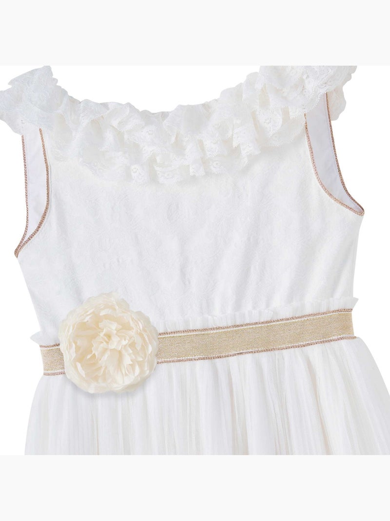 Robe Cérémonie  Longue    ÉLÉONAURE - La Faute à Voltaire Beige/Blanc - Kiabi