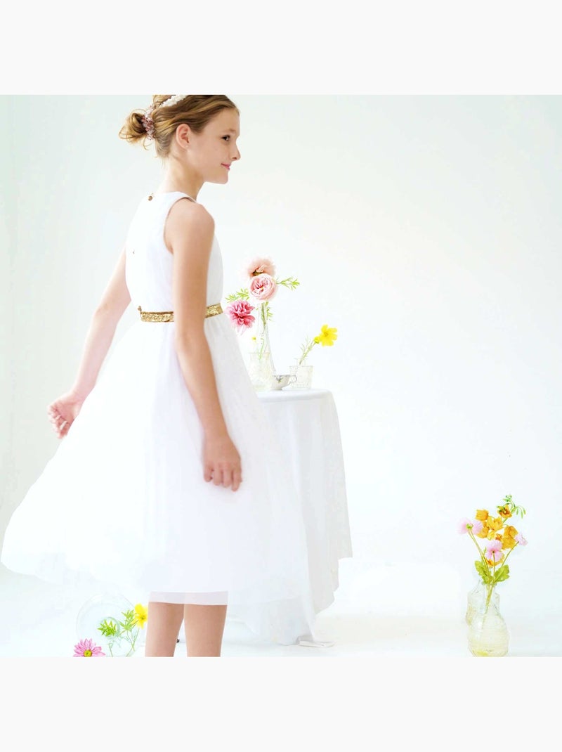 Robe Cérémonie  Longue  et   HEPBURN - La Faute à Voltaire Blanc Doré - Kiabi