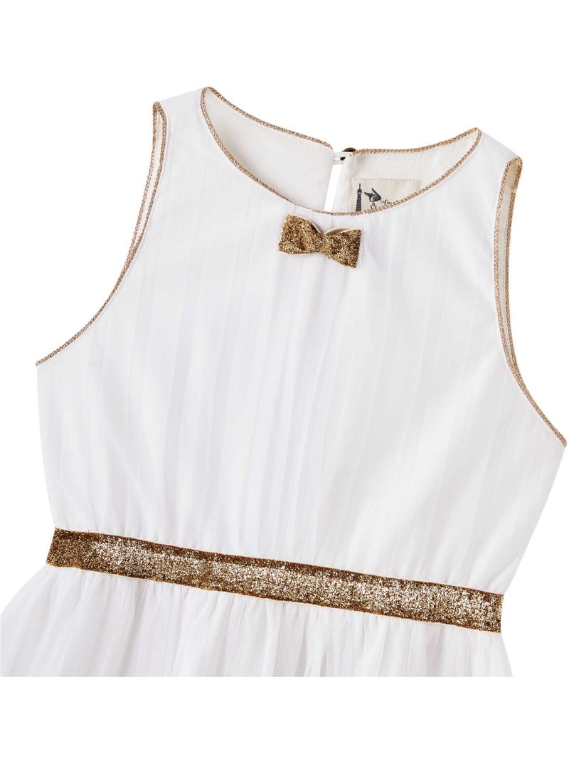 Robe Cérémonie  Longue  et   HEPBURN - La Faute à Voltaire Blanc Doré - Kiabi