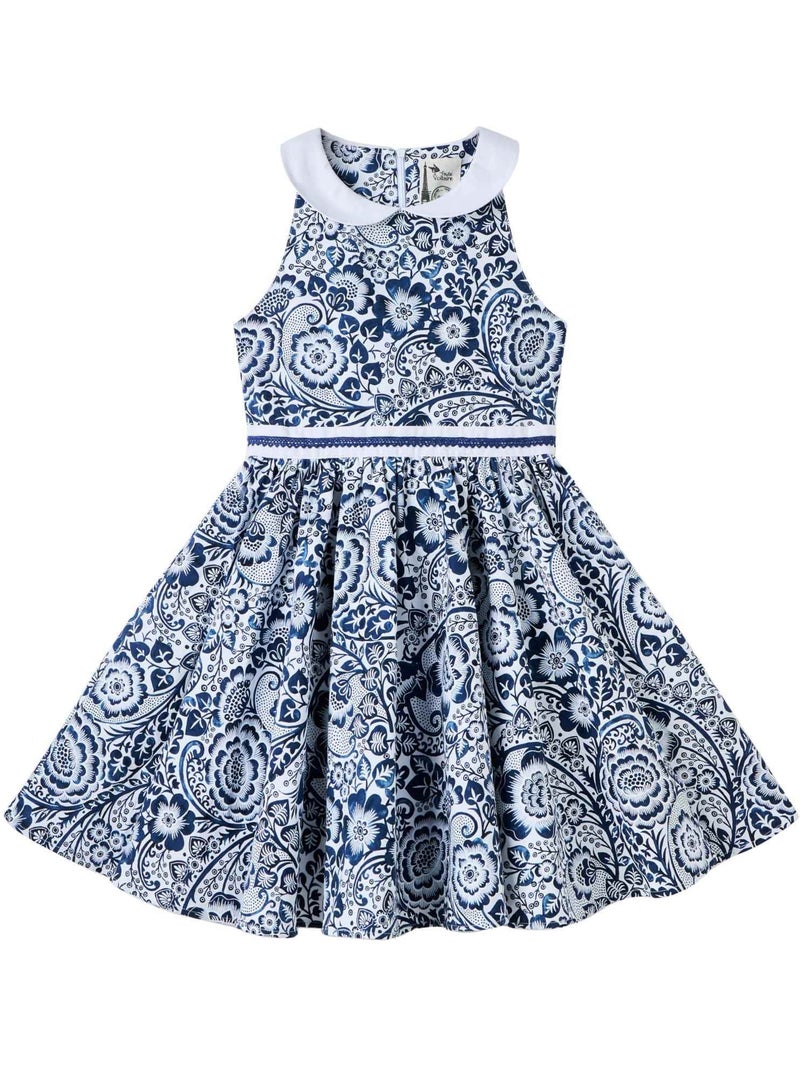 Robe Cérémonie  Qui Tourne    HEPBURN - La Faute à Voltaire Blanc Bleu marine - Kiabi