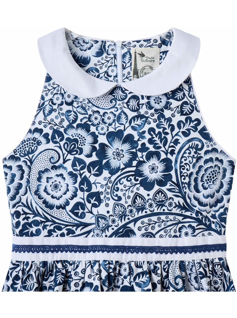 Robe Cérémonie  Qui Tourne    HEPBURN - La Faute à Voltaire Blanc Bleu marine - Kiabi
