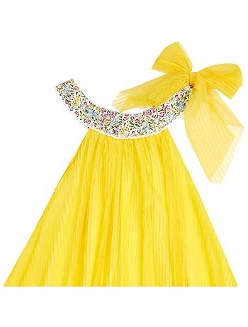 Robe Cérémonie Voile Col Fleuri Liberty ALIZEE - La Faute à Voltaire