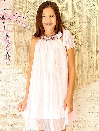 Robe Cérémonie Voile Col Fleuri Liberty ALIZEE - La Faute à Voltaire