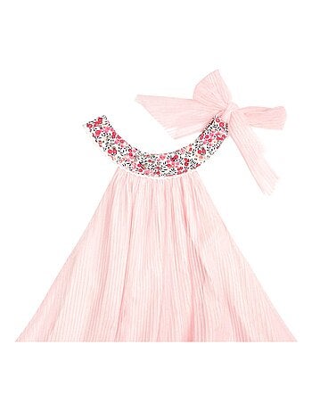 Robe Cérémonie Voile Col Fleuri Liberty ALIZEE - La Faute à Voltaire