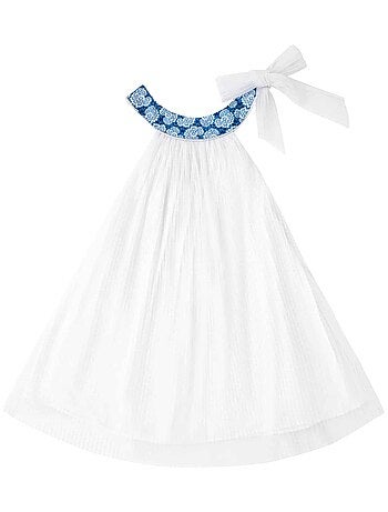 Robe Cérémonie Voile Col Fleuri Liberty ALIZEE - La Faute à Voltaire
