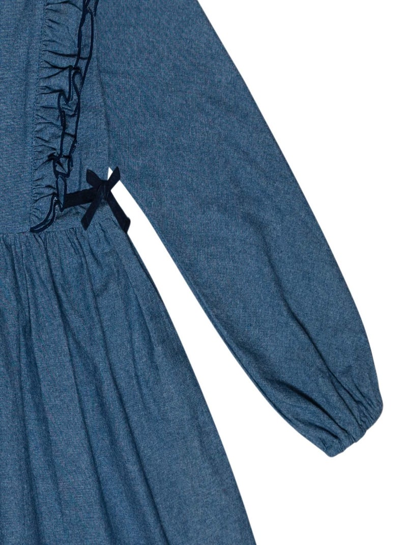 Robe Chambray   à Volants  APPOLINE - La Faute à Voltaire Bleu marine - Kiabi