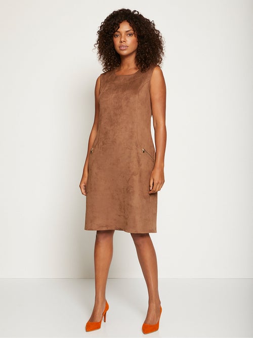 Robe chasuble en maille suédée - Afibel - Kiabi