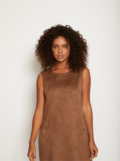 Robe chasuble en maille suédée - Afibel - Kiabi