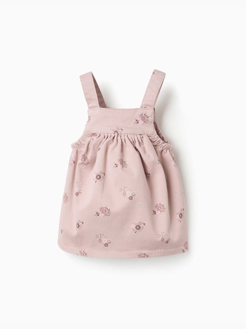 Robe chasuble en sergé avec imprimé fleuri - Kiabi Robe chasuble en sergé avec imprimé fleuri - Kiabi