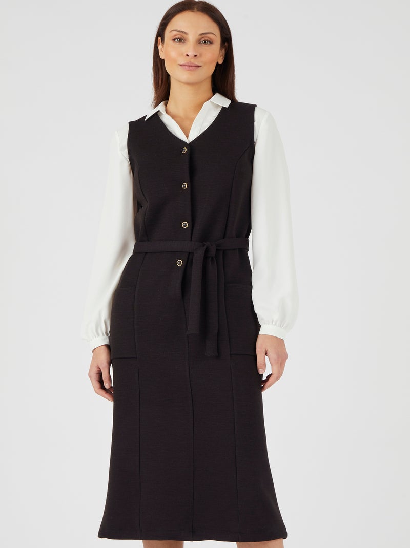 Robe-chasuble maille milano Thermolactyl - Damart Marron chocolat - Kiabi