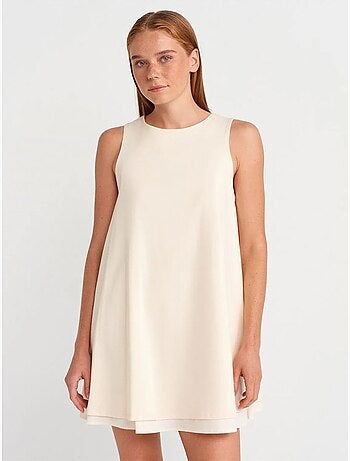 Robe chasuble mini sans manches en popeline de coton dilvin