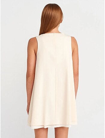 Robe chasuble mini sans manches en popeline de coton dilvin