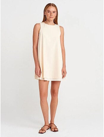 Robe chasuble mini sans manches en popeline de coton dilvin