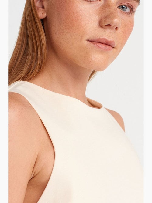 Robe chasuble mini sans manches en popeline de coton dilvin - Kiabi Robe chasuble mini sans manches en popeline de coton dilvin - Kiabi