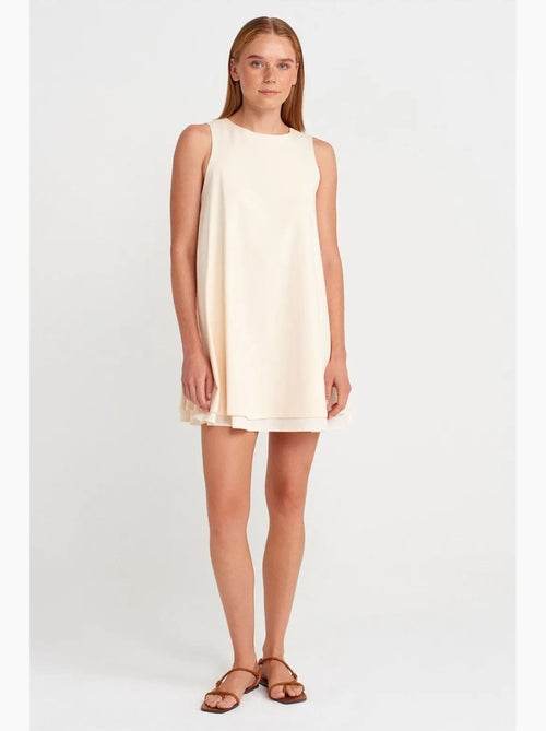 Robe chasuble mini sans manches en popeline de coton dilvin - Kiabi Robe chasuble mini sans manches en popeline de coton dilvin - Kiabi