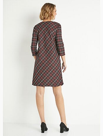 Robe chaude aspect lainage à carreaux - AFIBEL