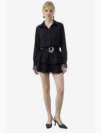 Robe-chemise à bordure en dentelle lucci