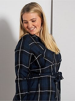 Robe chemise à carreaux - Kiabi