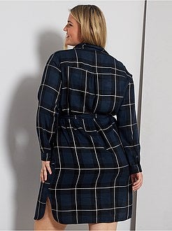 Robe chemise à carreaux - Kiabi
