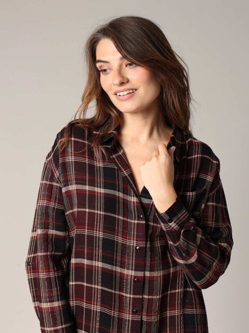 Robe chemise à carreaux
 'Deeluxe' - Kiabi