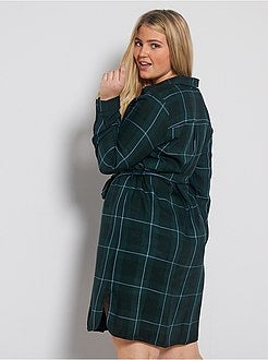 Robe chemise à carreaux - Kiabi
