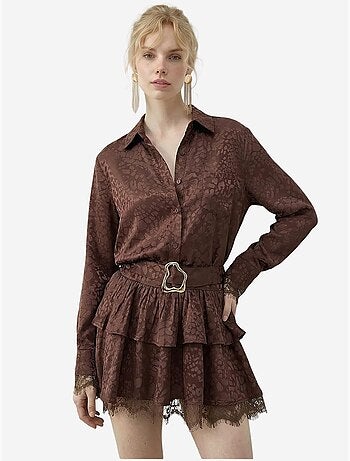 Robe-chemise à imprimé léopard avec ceinture lucci