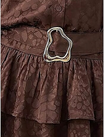 Robe-chemise à imprimé léopard avec ceinture lucci