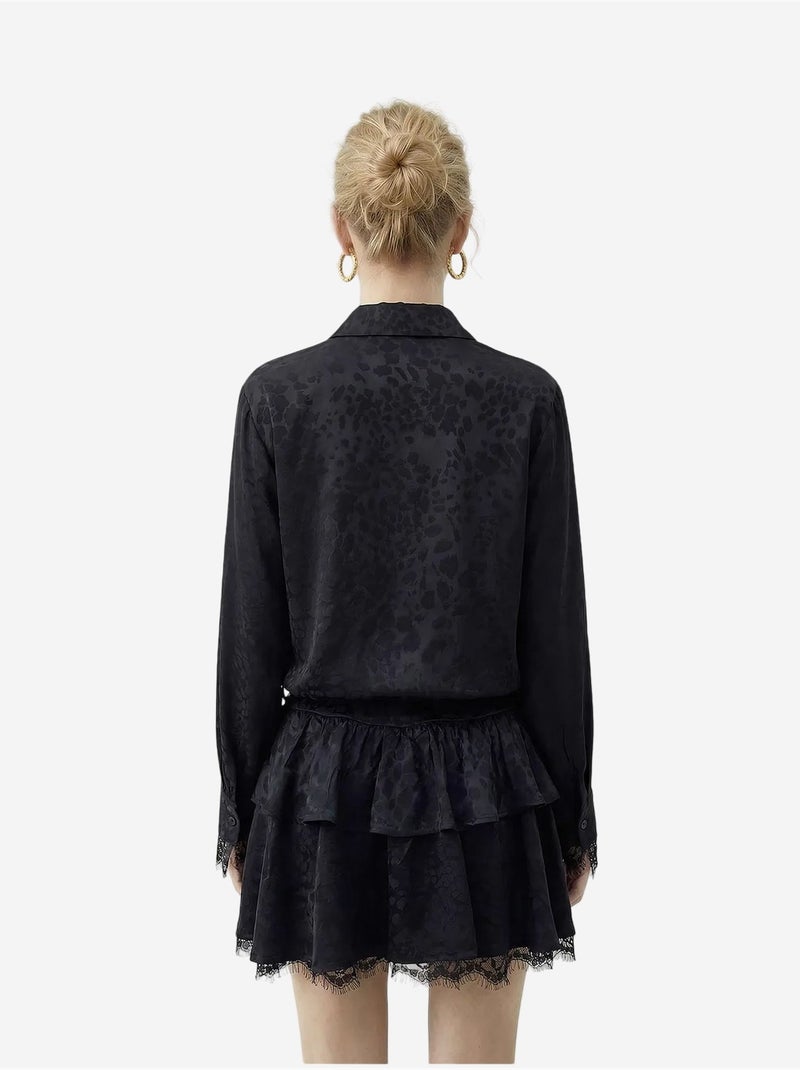 Robe-chemise à imprimé léopard avec ceinture lucci Noir - Kiabi