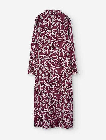 Robe chemise à manches longues avec motif